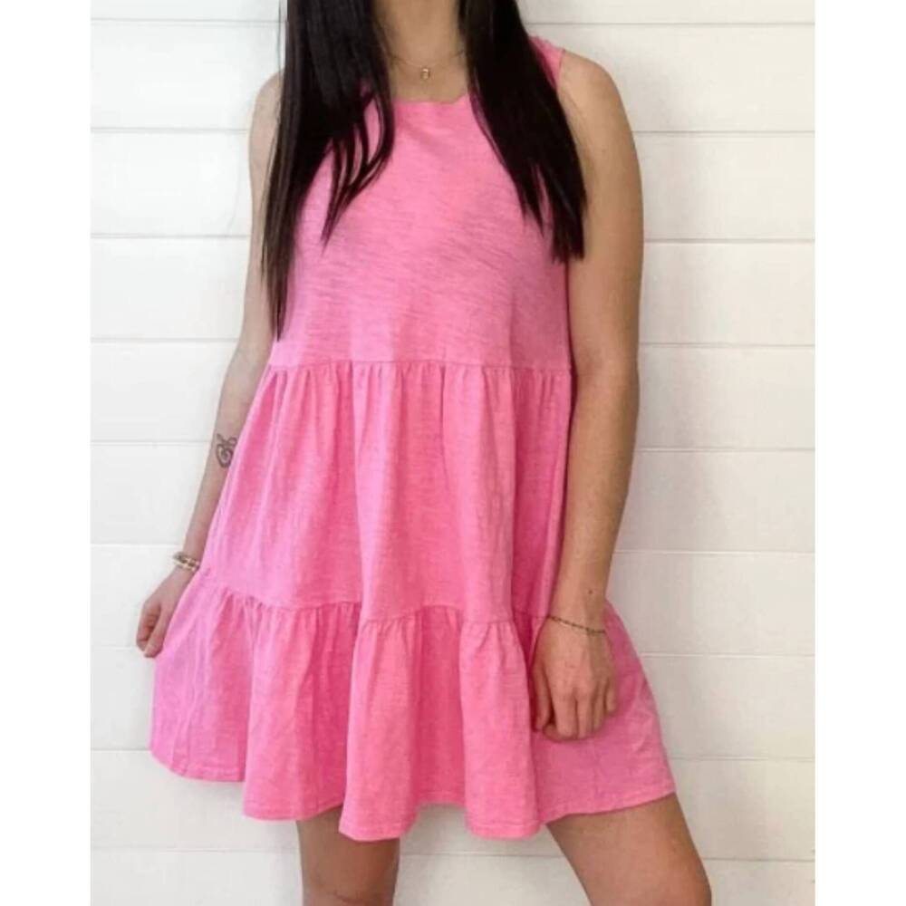 NEW MAC & ME tiered knit dress in pink
